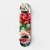Grillige Roos Patroon Persoonlijk Skateboard (Voorkant)