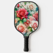 Grillige Roos Patroon Pickleball Paddle (Achterkant)