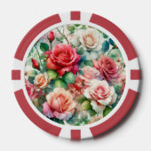 Grillige Roos Patroon Poker Chips (Voorkant)