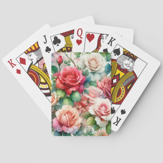 Grillige Roos Patroon Pokerkaarten (Achterkant)