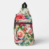 Grillige Roos Patroon Sling Bag (Voorkant)
