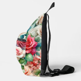 Grillige Roos Patroon Sling Bag