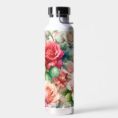 Grillige Roos Patroon Waterfles (Links)