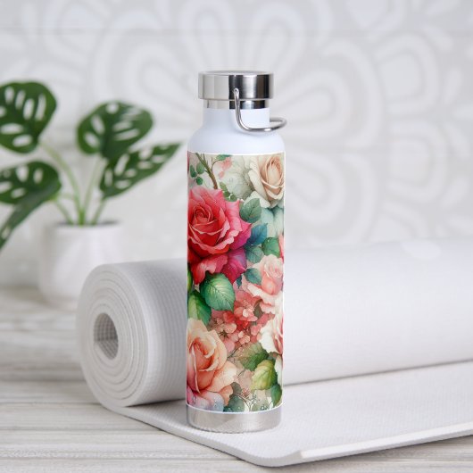 Grillige Roos Patroon Waterfles (Yoga)