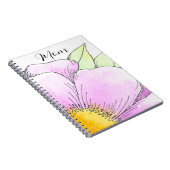 Grillige Roze Aquarel Bloem Notitieboek (Rechterzijde)
