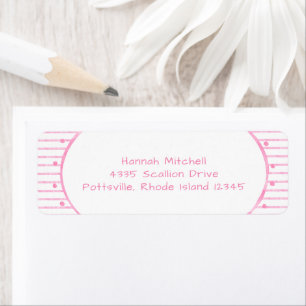 Grillige Roze Aquarel Boog Streep Baby Borrel Etiket