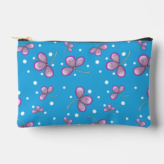 Grillige Roze Bloem Accessoiretas Etui (Voorkant)