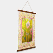 Grillige Roze Bloemen - Hangend Wandkleed (Gebogen)