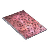 Grillige Roze Bloemen Notitieboek (Rechterzijde)