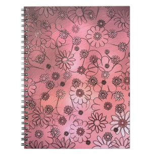 Grillige Roze Bloemen Notitieboek
