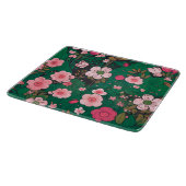 Grillige Roze Bloemendecoratie Glas Snijplank (Hoek)