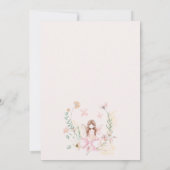 Grillige Roze Bloemrijke Fee Eerste Verjaardag Kaart (Achterkant)