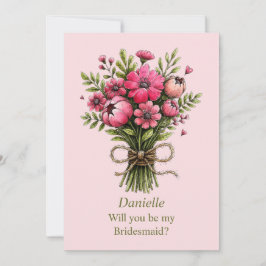 Grillige Roze Boeket Bruidsmeisje Voorstel