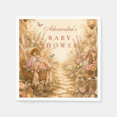 Grillige Roze Boho Baby Borrel Servet (Voorkant)