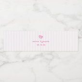 grillige roze doedel harten bruiloft waterfles etiket (Enkel label)