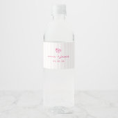 grillige roze doedel harten bruiloft waterfles etiket (Voorkant)