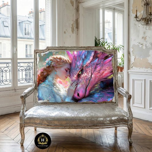 Grillige Roze Draak & Elfen Prinses Decoupage Tissuepapier