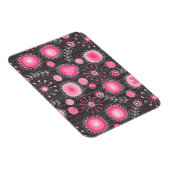 Grillige roze en blauwe harten en bloemen bloemmot magneet (Rechterzijde)