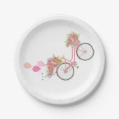 Grillige Roze Fiets Papieren Bordje (Voorkant)