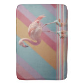 Grillige Roze Flamingo op Rolschaatsen Badmat (Voorkant Verticaal)