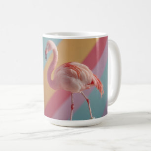 Grillige Roze Flamingo op Rolschaatsen Koffiemok