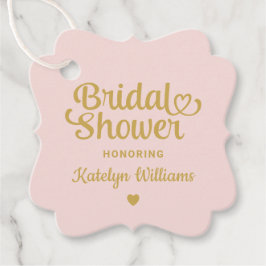 Grillige Roze Gouden Hart Script Trouw Bruiloftsfe Bedankjes Labels