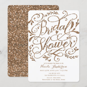 Grillige Roze Gouden Roze Lettering Bruidsdouche Kaart