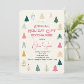 Grillige Roze Groene Kerstboom Cadeaubon Kaart (Staand voorkant)