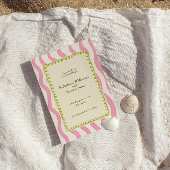 Grillige Roze & Groene Trouw Save the Date Kaart