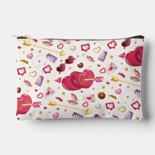Grillige Roze Hart & Snoep Grafisch Patroon Etui