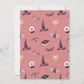 Grillige roze heksenthema kaart (Achterkant)