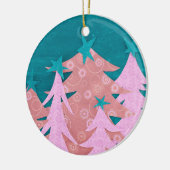 Grillige Roze Kerstboom Keramisch Ornament (Links)