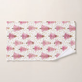 Grillige Roze Kerstboom Patroon Bad Handdoek (Handdoek)