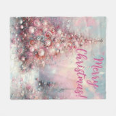 Grillige Roze Kerstboom Persoonlijk Fleece Deken (Voorkant (Horizontaal))