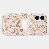 Grillige Roze Konijn en Bloemrijke Weide Case-Mate iPhone Case (Achterkant (horizontaal))