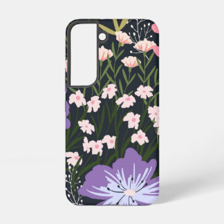 Grillige Roze & Paarse Wilde Bloem Botanische Patr Samsung Galaxy Hoesje