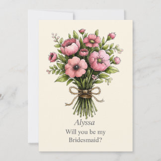 Grillige Roze Posy Boeket Bruidsfeest Voorstel