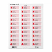Grillige Roze Rode Kerstboom Retouradres Etiket (Full Sheet)