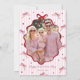 Grillige Roze Rode Strik Hart Fijne Valentijnsdag Feestdagenkaart