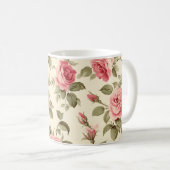 Grillige Roze Roos Koffiemok (Voorkant rechts)