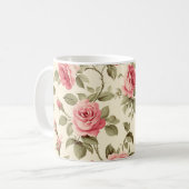 Grillige Roze Roos Koffiemok (Voorkant links)