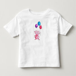 Grillige Roze Varken met Ballonnen Kinder Shirts