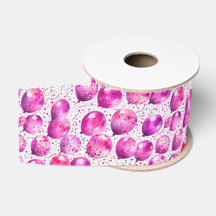 Grillige Roze Verjaardag/Baby Shower Grosgrain Lint