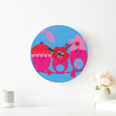 Grillige Roze Vogels Ontwerper Klok van Serenity (Huis)