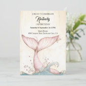 Grillige Roze Walvisstaart Kaart (Staand voorkant)