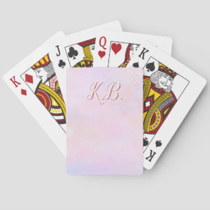 Grillige Roze Watercolor Slaapzaal Sociale Essenti Pokerkaarten