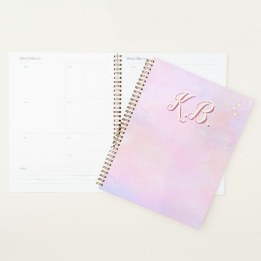 Grillige Roze Watergekleurde Studie Essential Planner (Display)