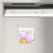 Grillige Roze Waterverf Bloem Magneet (Insitu (Vaatwasser))