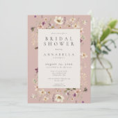 Grillige Roze Wilde Bloem Bruiloft Feest Kaart (Staand voorkant)