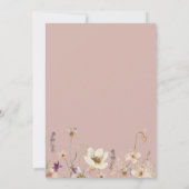 Grillige Roze Wilde Bloem Bruiloft Feest Kaart (Achterkant)